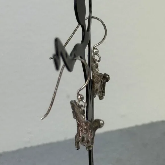 Sterling Silver Running Horse Dangle & Drop Earrings - Picture 7 of 7